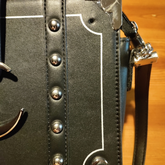 Killstar Black Crossbody Bag with Crescent Accent. "It has details." - Picture 5 of 5